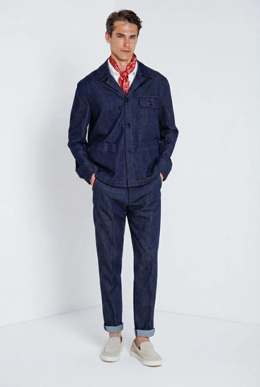 Mason's Work overshirt jakke navy denim