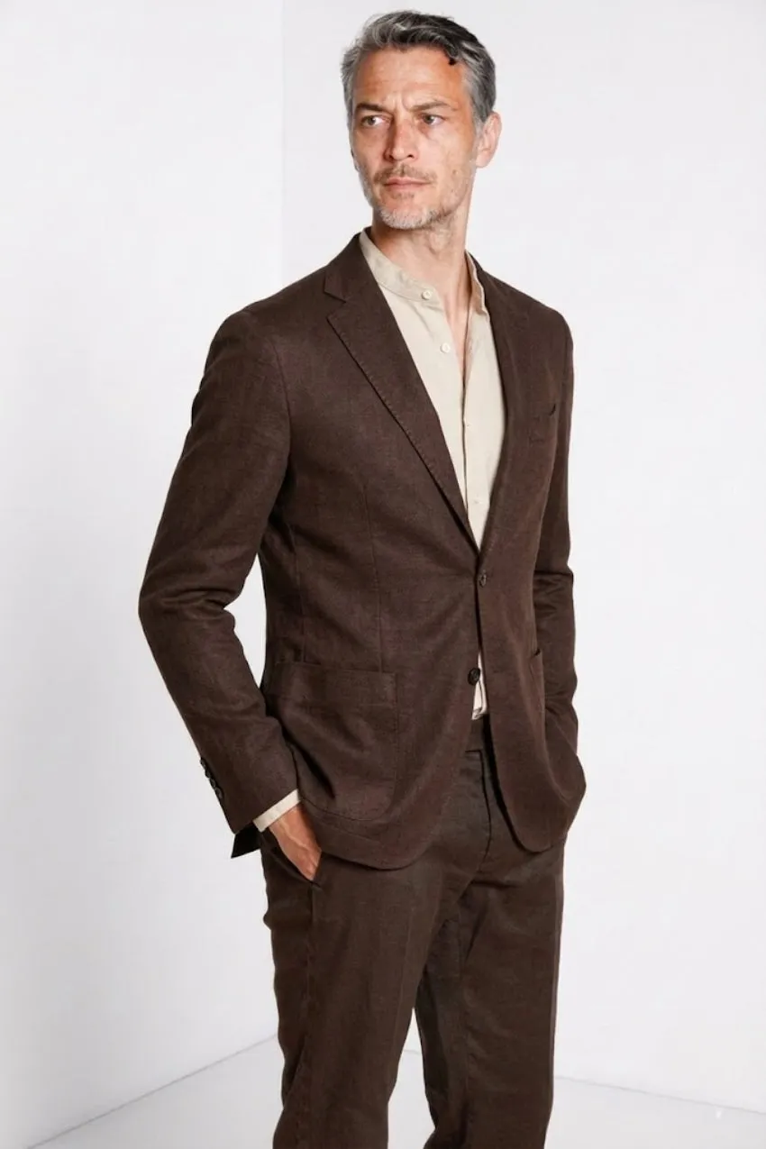Mason's Da Vinci blazer brun hør bomuld herre