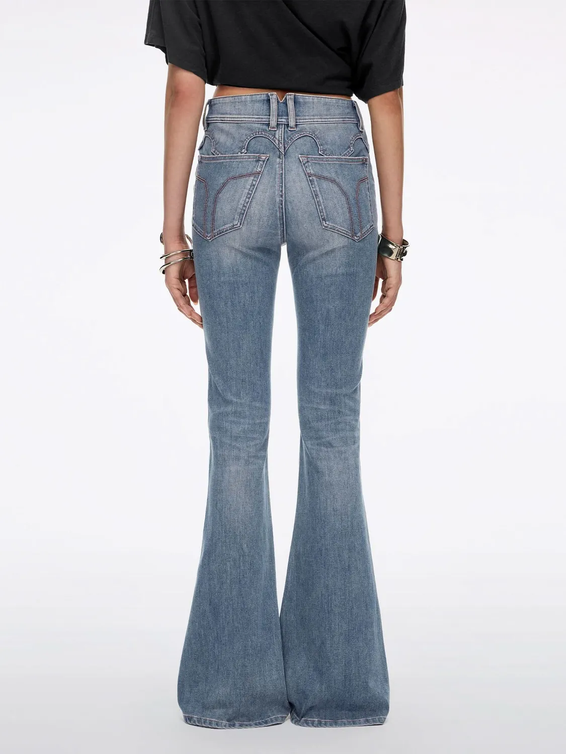 Miss Sixty Bella flare jeans mellemblå stretch