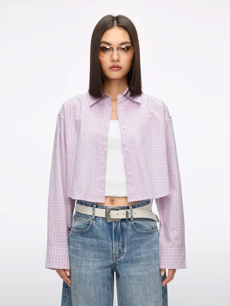 Miss Sixty 6M1XJ1440 skjorte pink white cropped