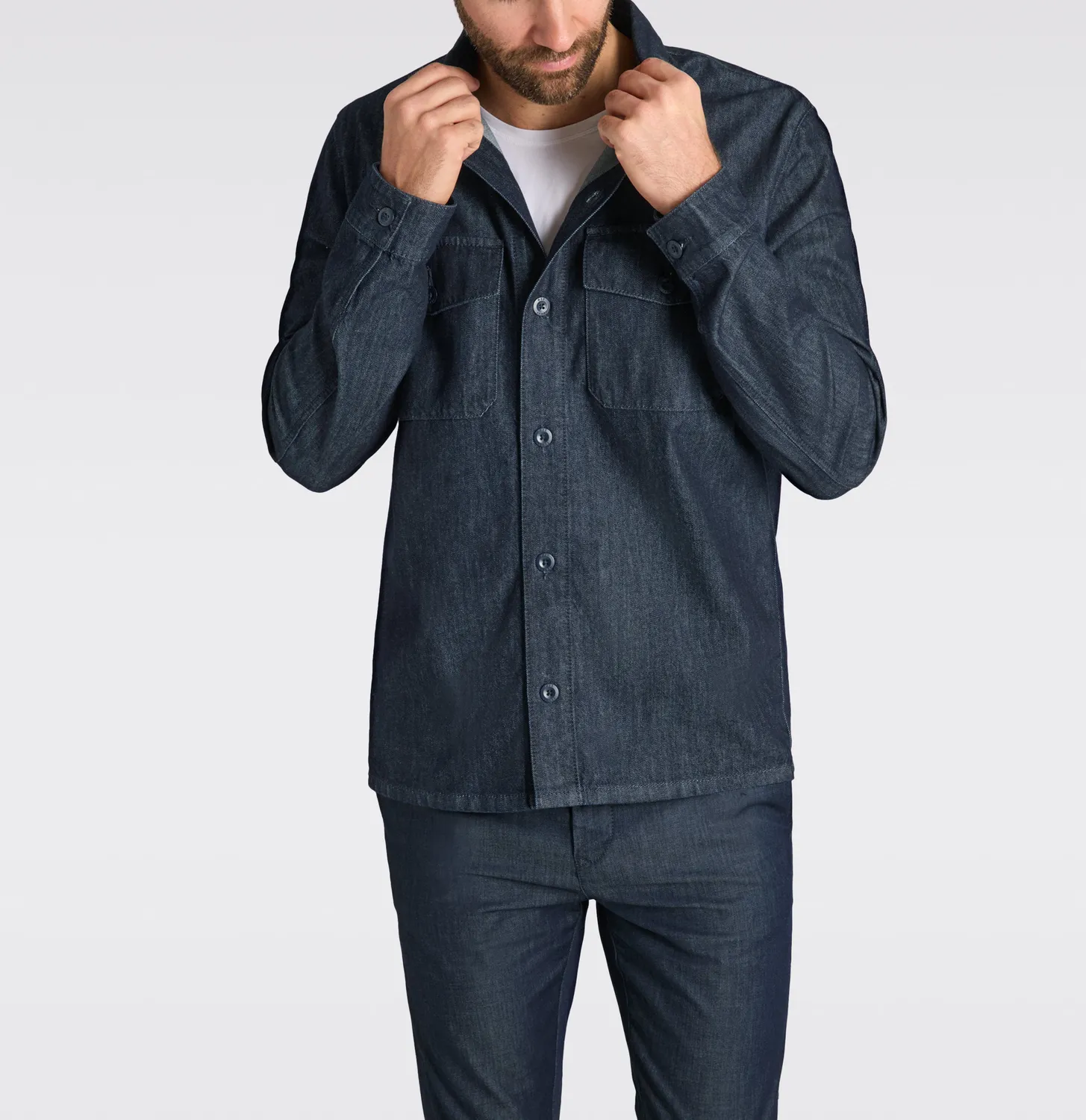 MAC Overshirt 0201-00-0910 overskjorte mørkeblå nældedenim