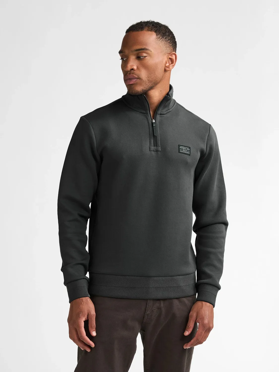 Petrol Industries Steelcore sweater med kort lynlås