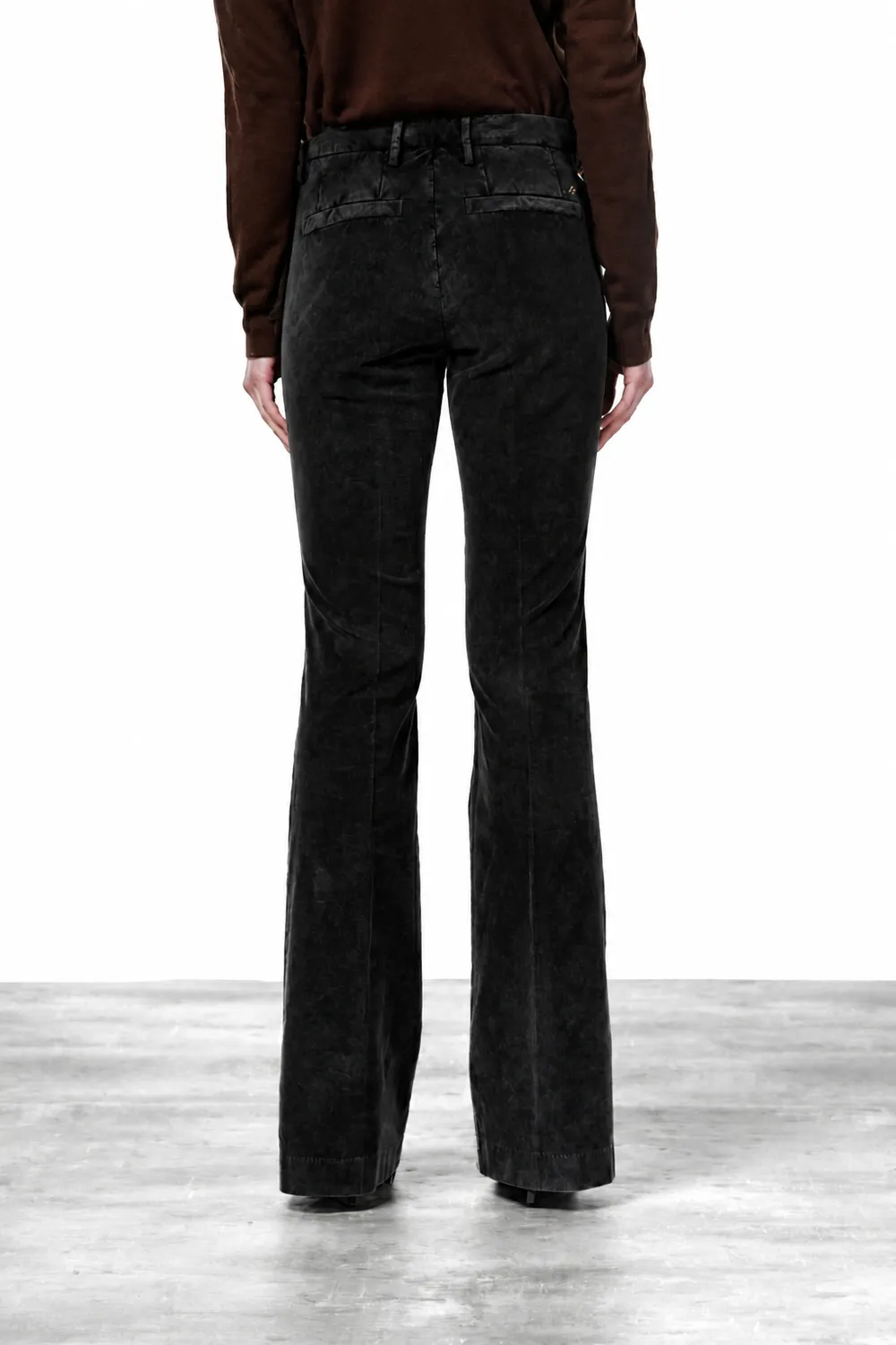 Mason's New York Flare chinobukser sort fløjl slim