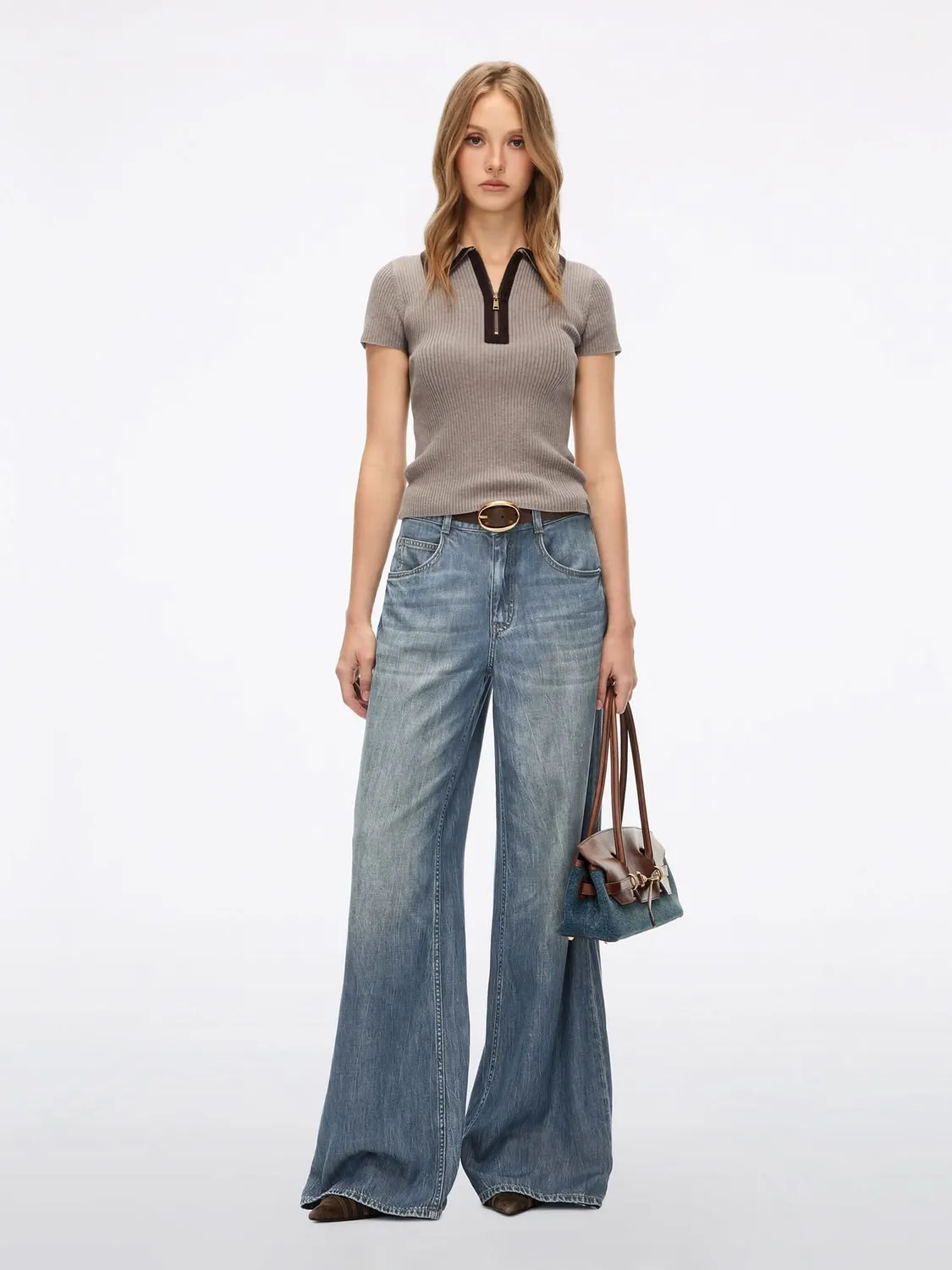 Miss Sixty Wide-Leg jeans grå høj talje