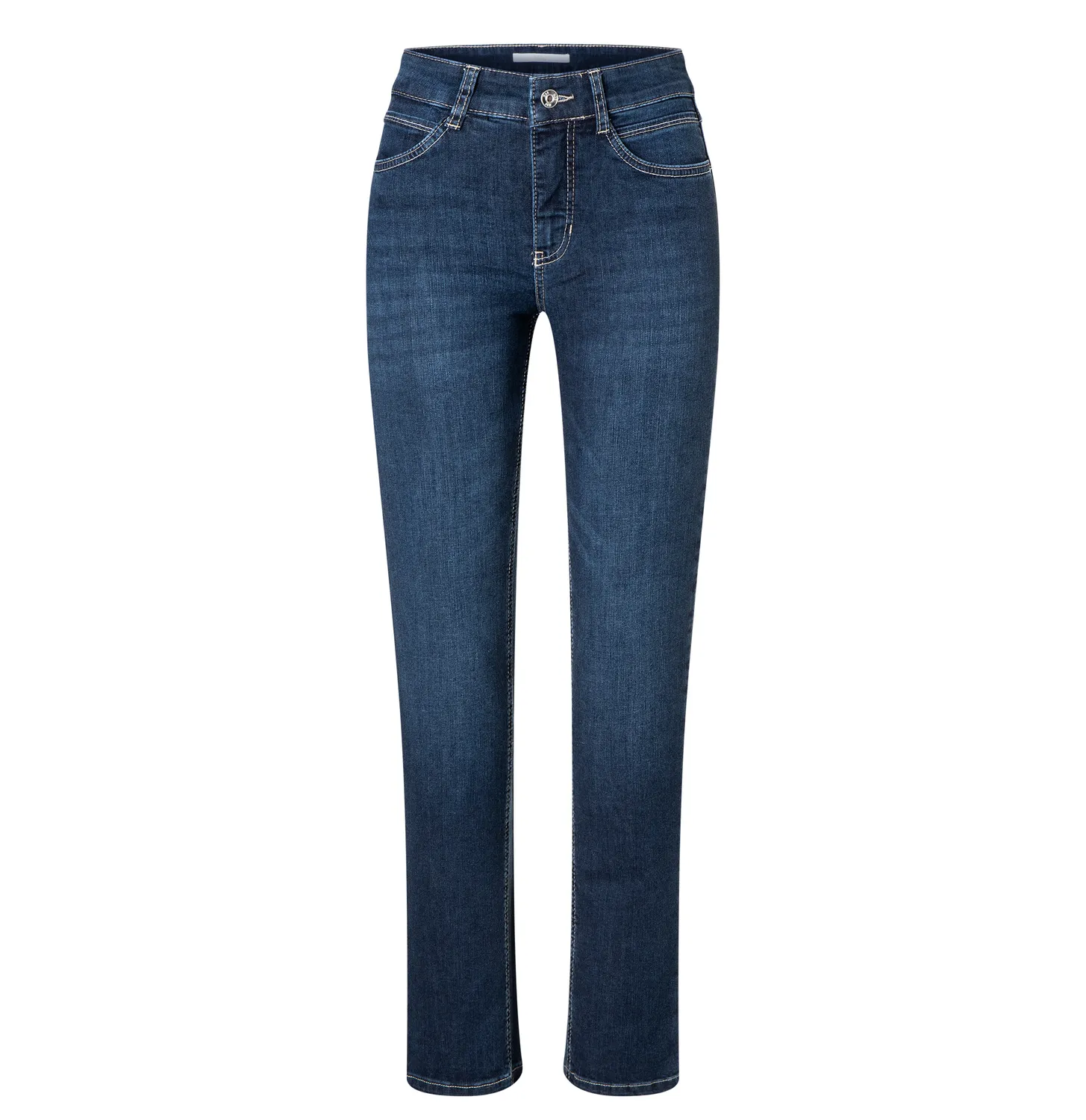 MAC Angela straight fit jeans mørkeblå stretch