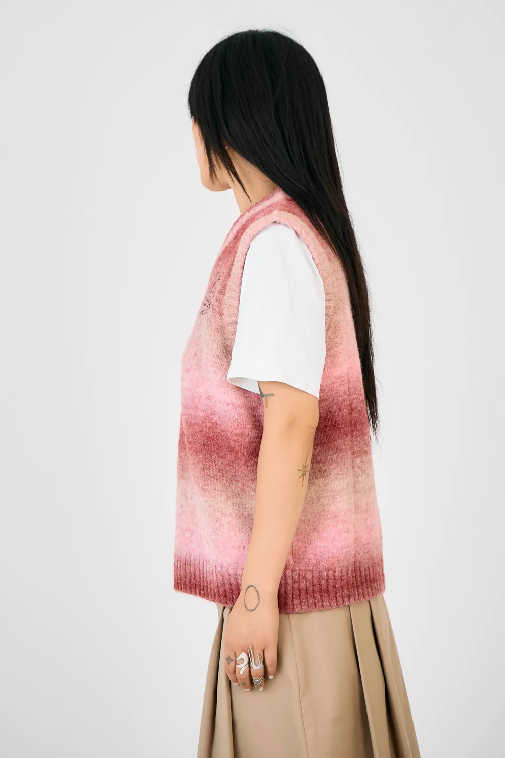 The Ragged Priest Club strikvest lyserød oversize