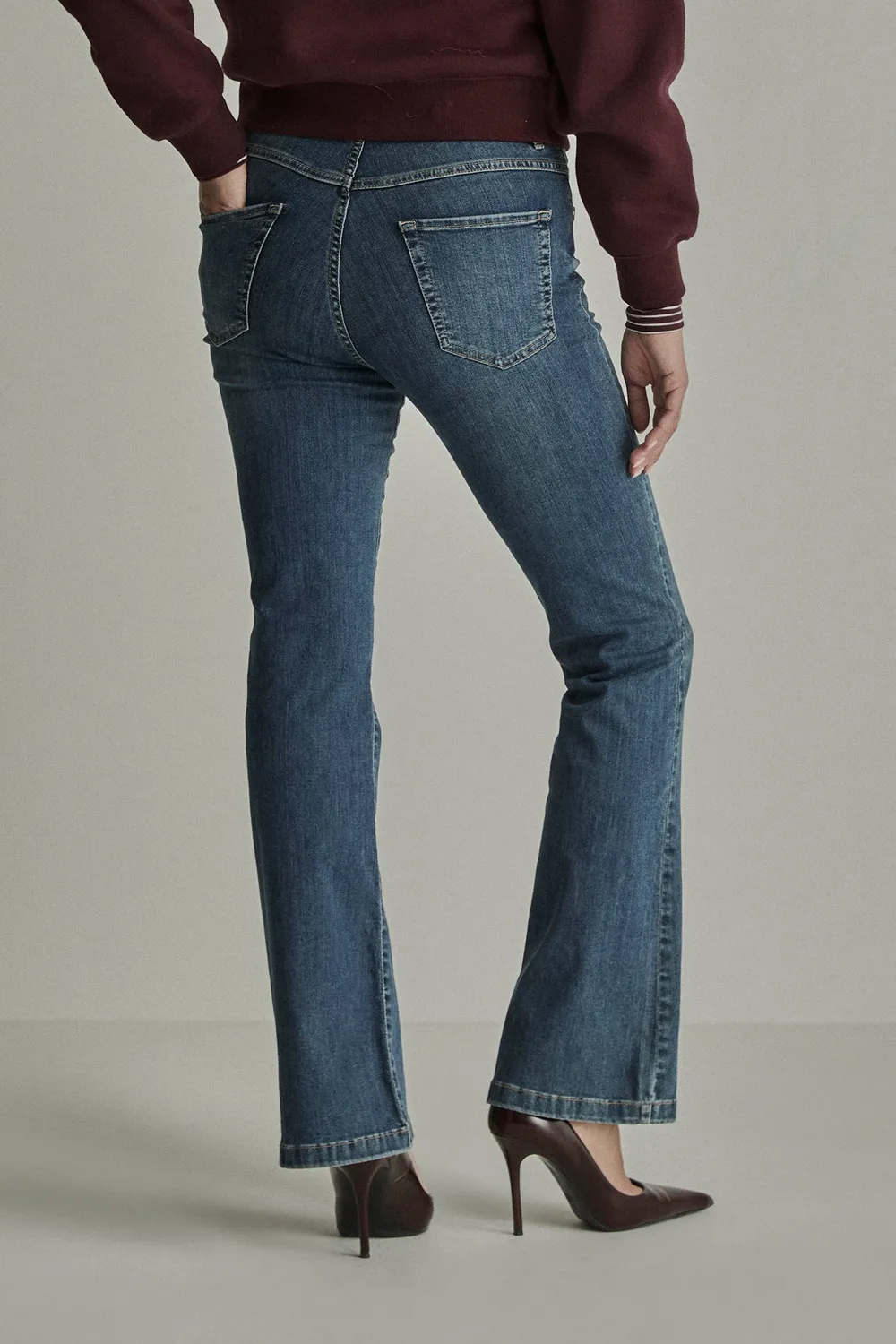 Para Mi Jade jeans Used Air Blue high waist flare