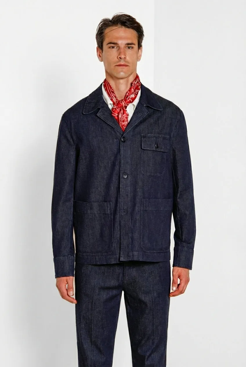 Mason's Work overshirt jakke navy denim