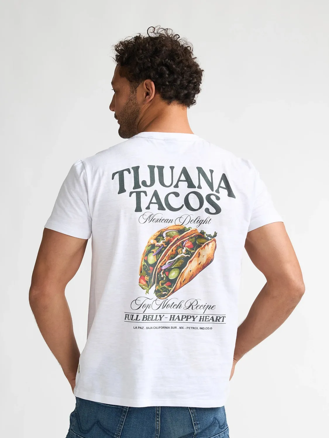 Petrol Industries Tijuana t-shirt med rygprint bomuld