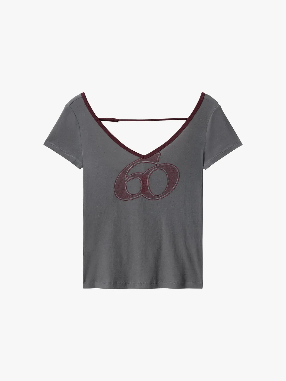 Miss Sixty Logo Embroidered t-shirt mørkegrå cropped