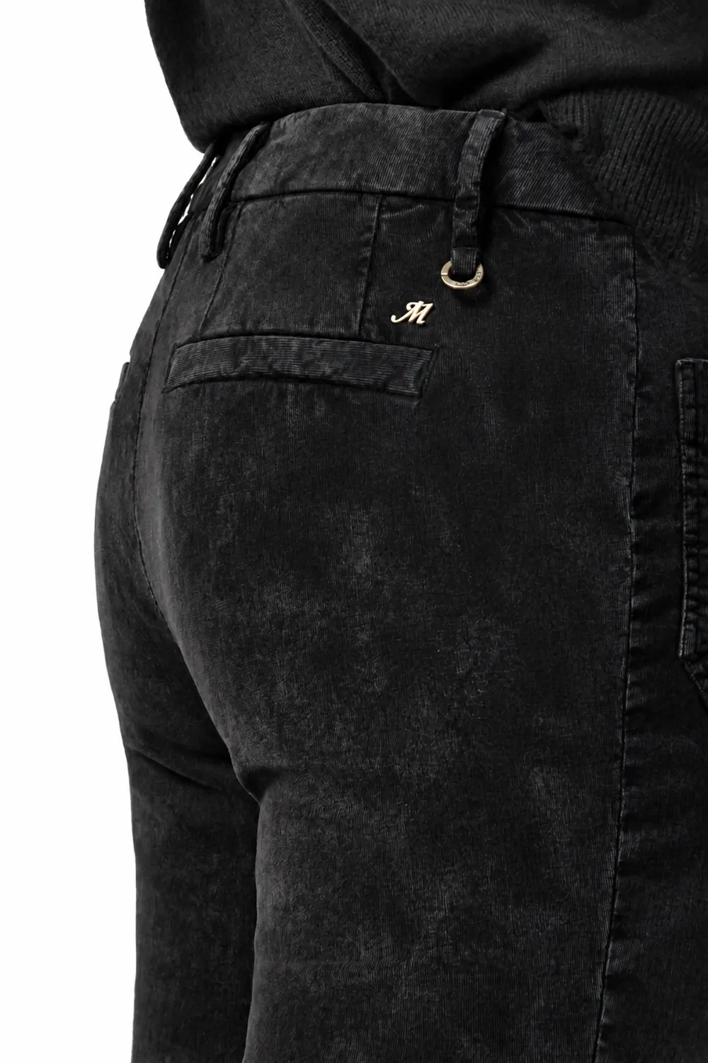 Mason's New York Flare chinobukser sort fløjl slim