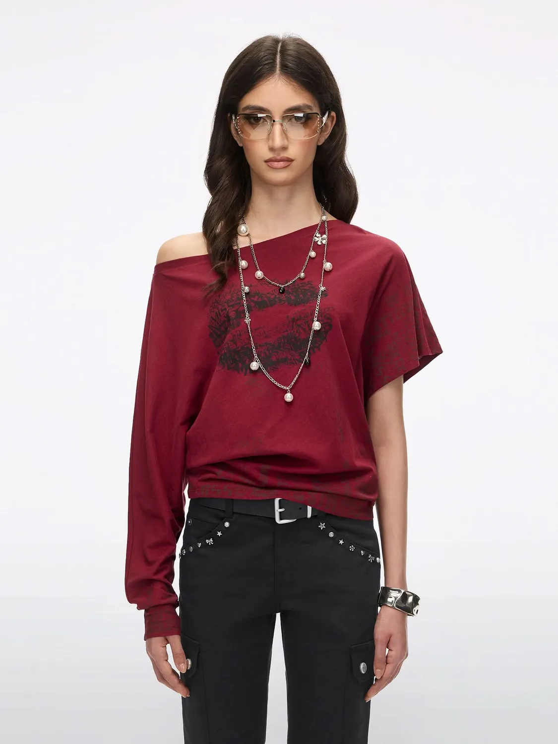 Miss Sixty Kiss Me t-shirt lip-print sort løs