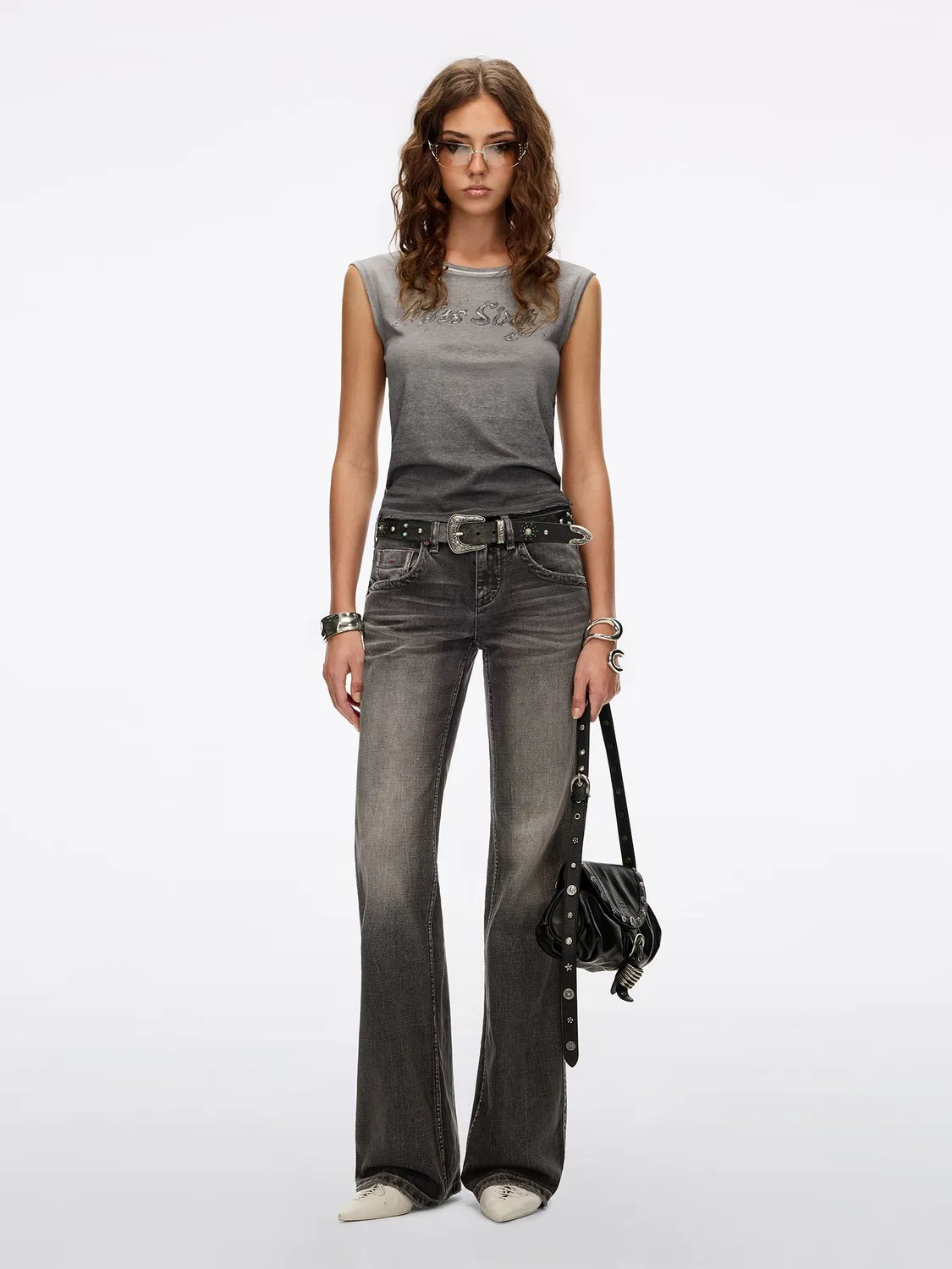 Miss Sixty Tommy flare jeans black fog medium talje