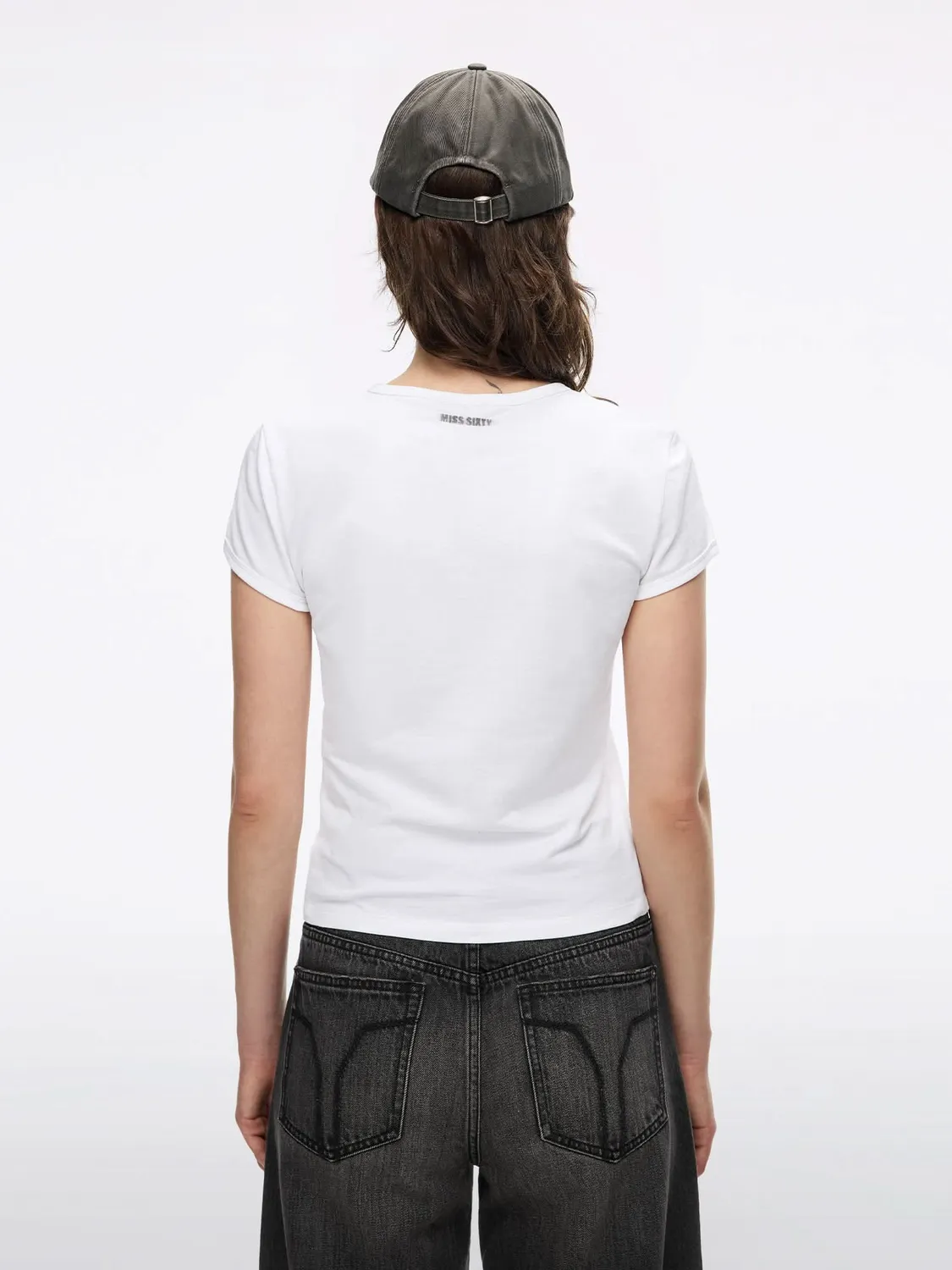 Miss Sixty Slogan Print T-shirt hvid relaxed