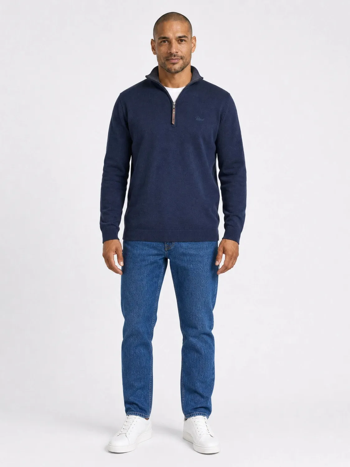 Petrol Industries Millstone quarter-zip striktrøje finstrik
