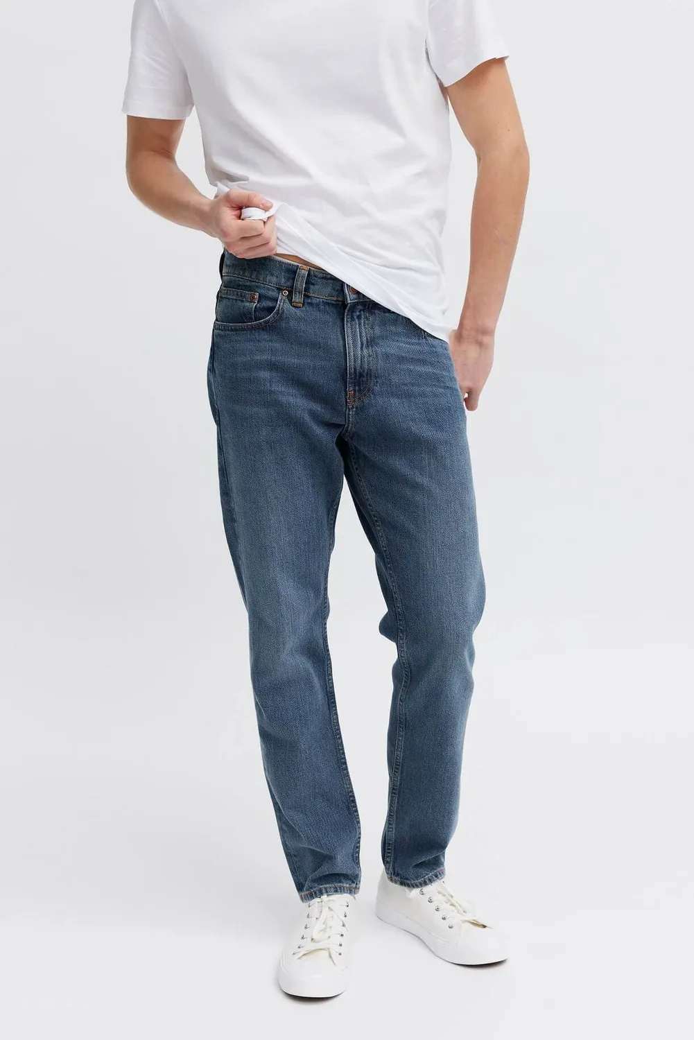 Organsk Atlantic Crisp Ravage jeans middelblå tilspidsede