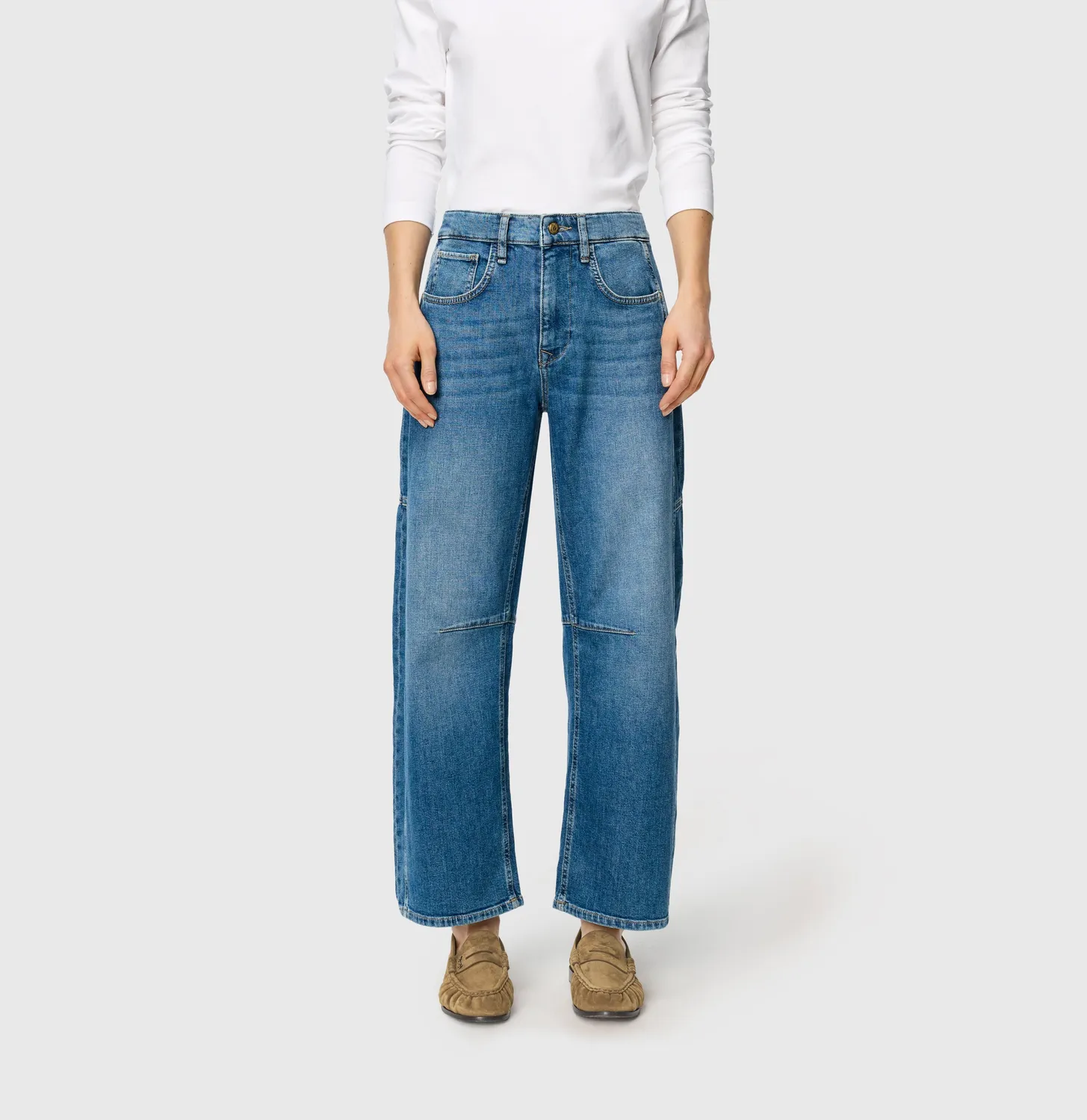 MAC Jeans Ohio Barrel jeans mellemblå stretch