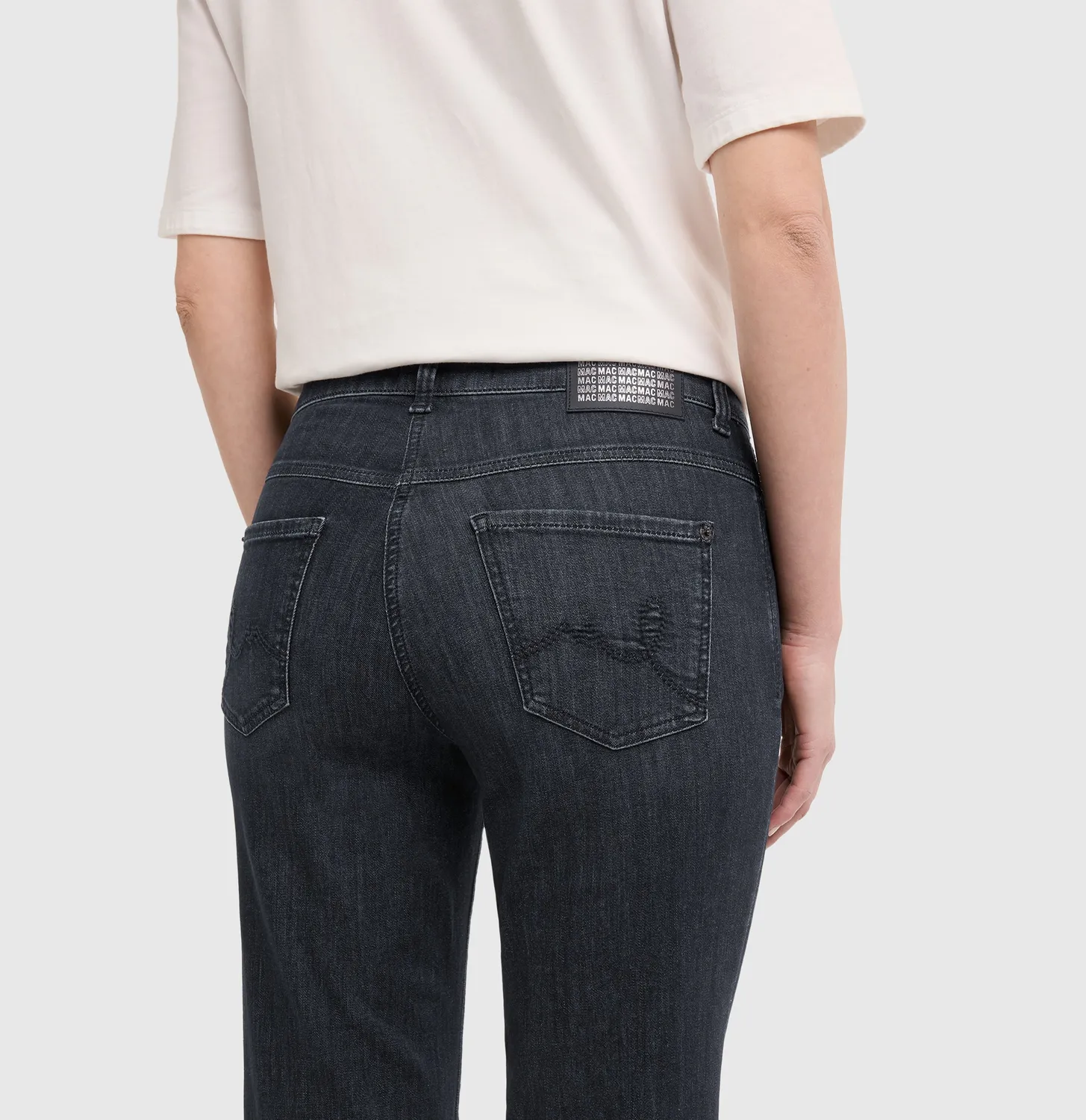 MAC Laura Paisley 5258 jeans sort flared fit mønster