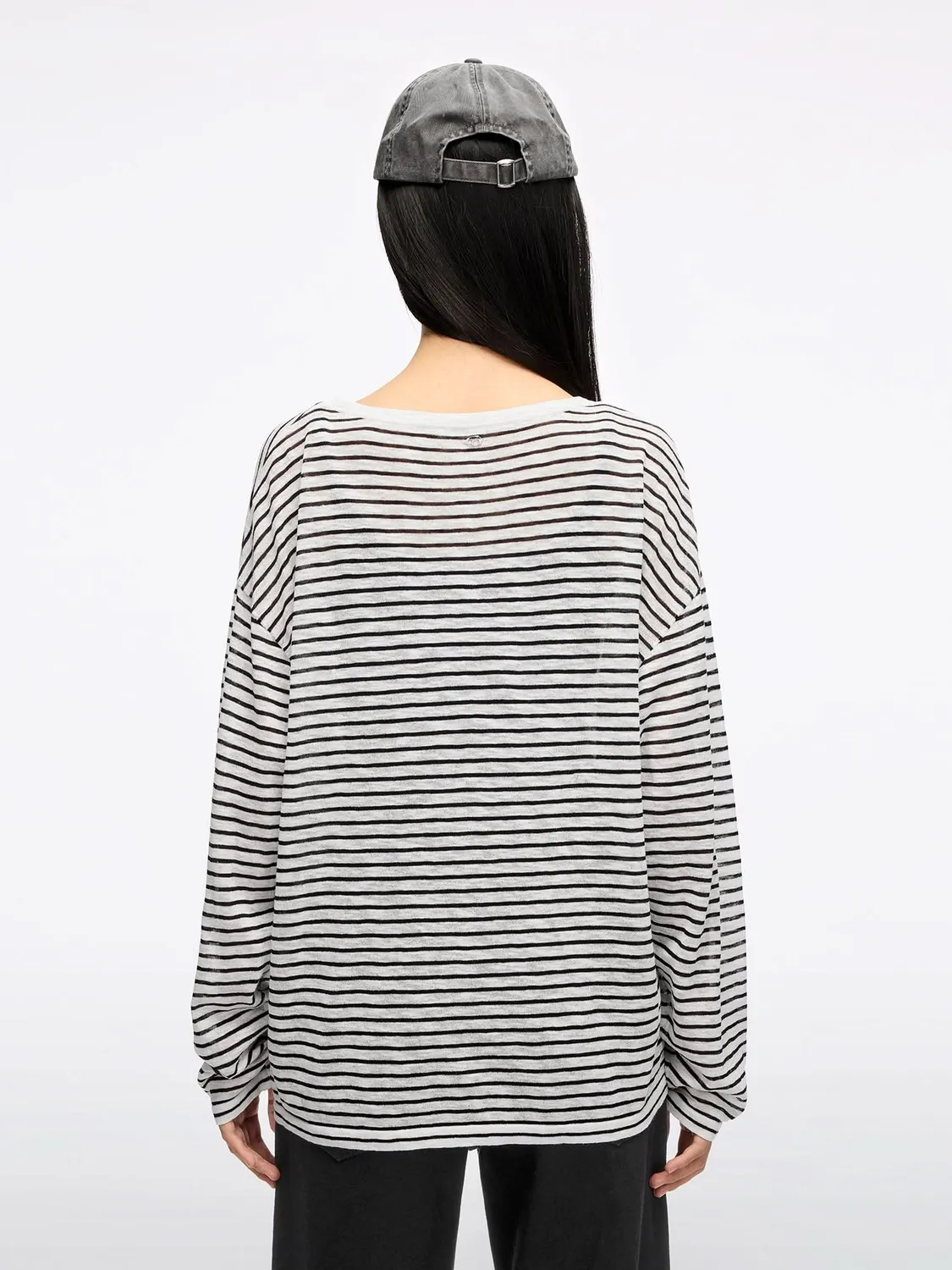 Miss Sixty Kiss Me Logo Knit strik top hvid/sort løs hørblanding