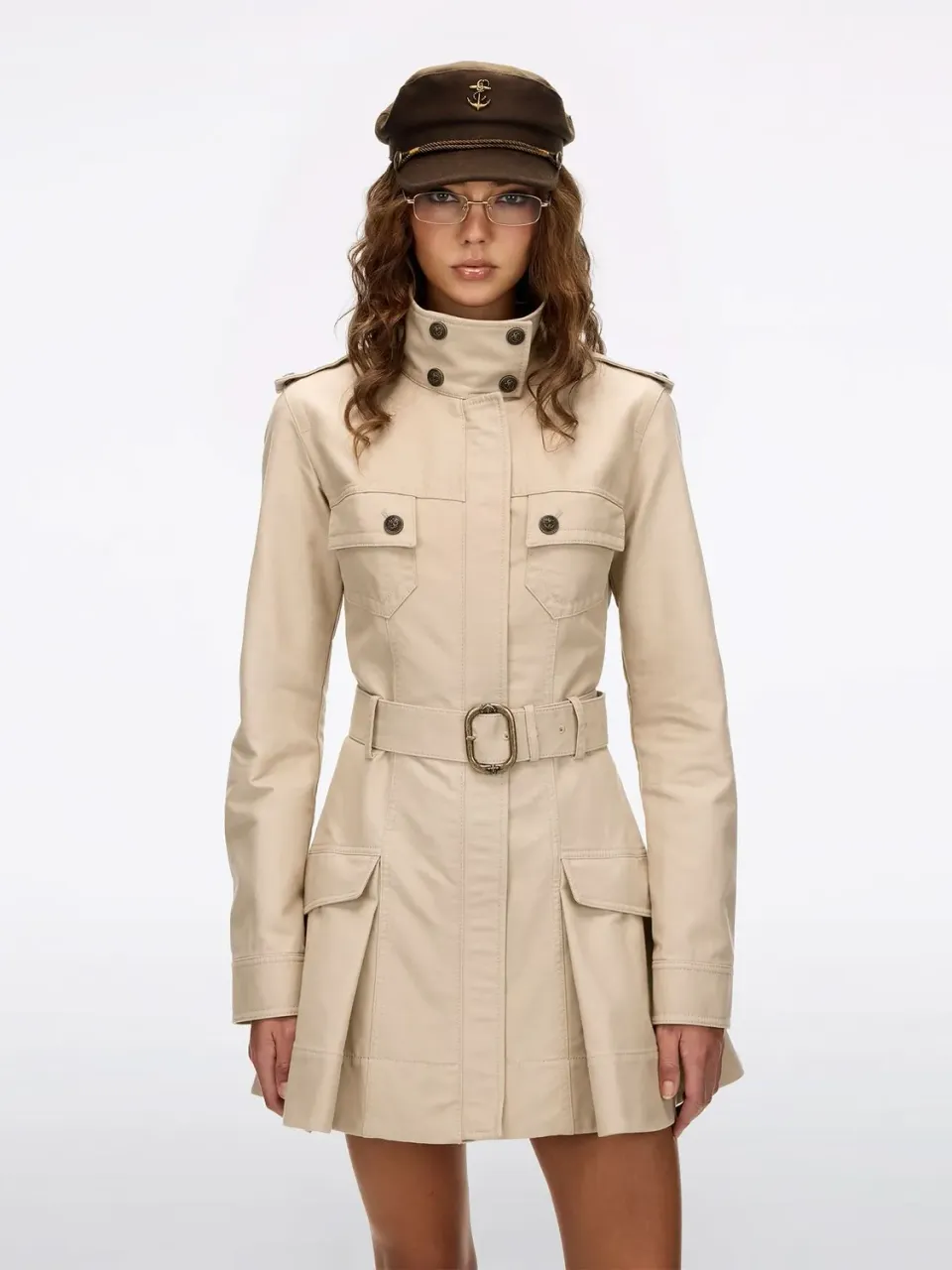 Miss Sixty Trench Dress trenchkjole khaki bælte