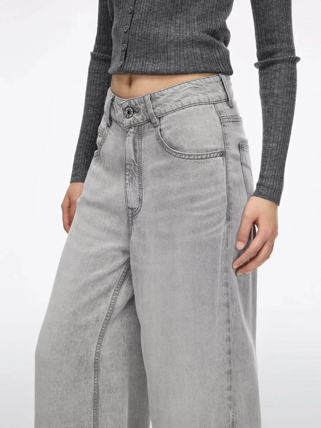 Miss Sixty Wide-Leg jeans grå høj talje