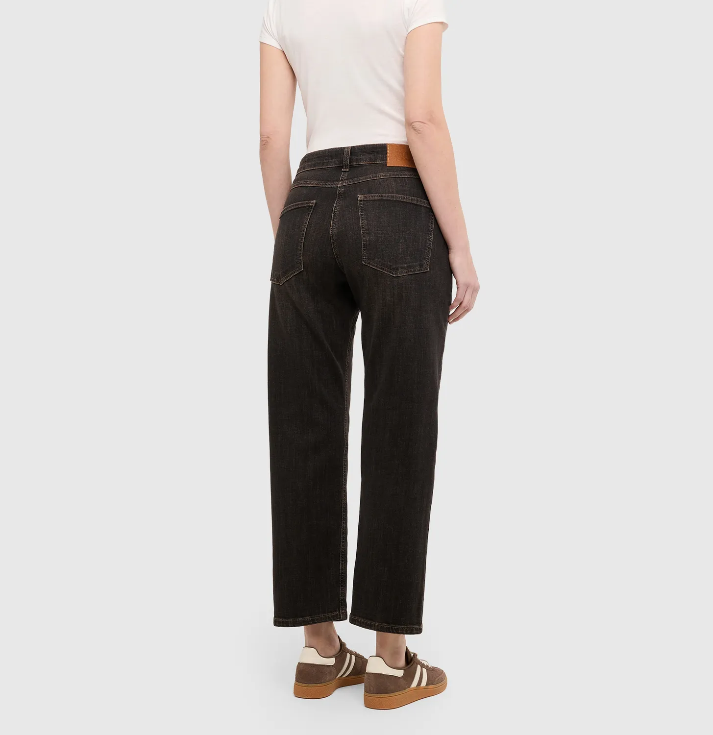 MAC Gina Straight jeans dame grå stretch vintage