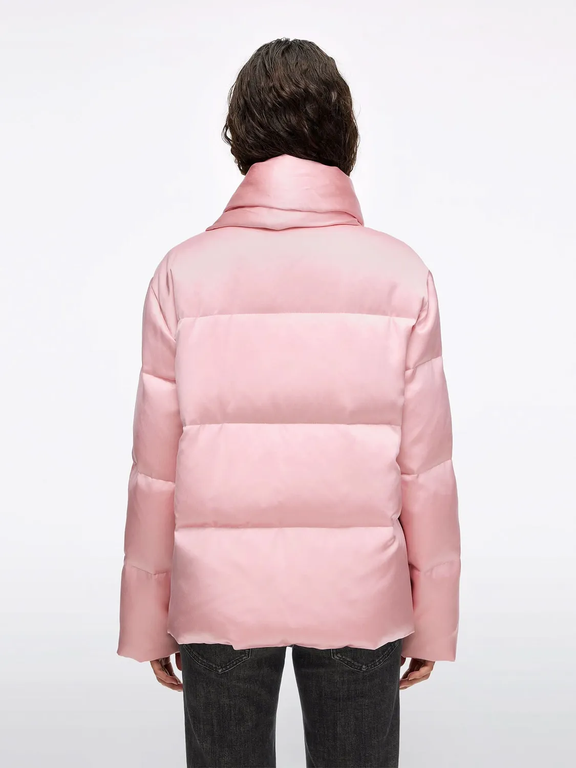 Miss Sixty satin dunjakke baby pink 90% gåsedun