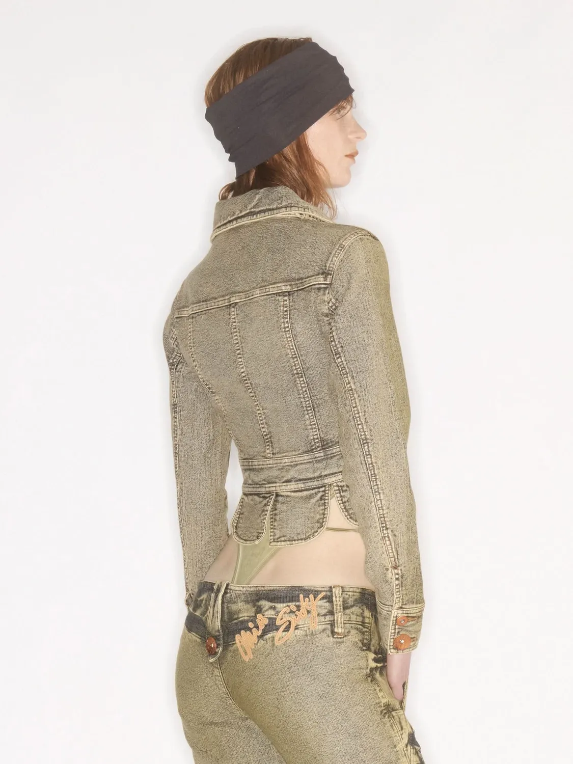 Miss Sixty KNWLS tie-dye denimjakke olivengrøn