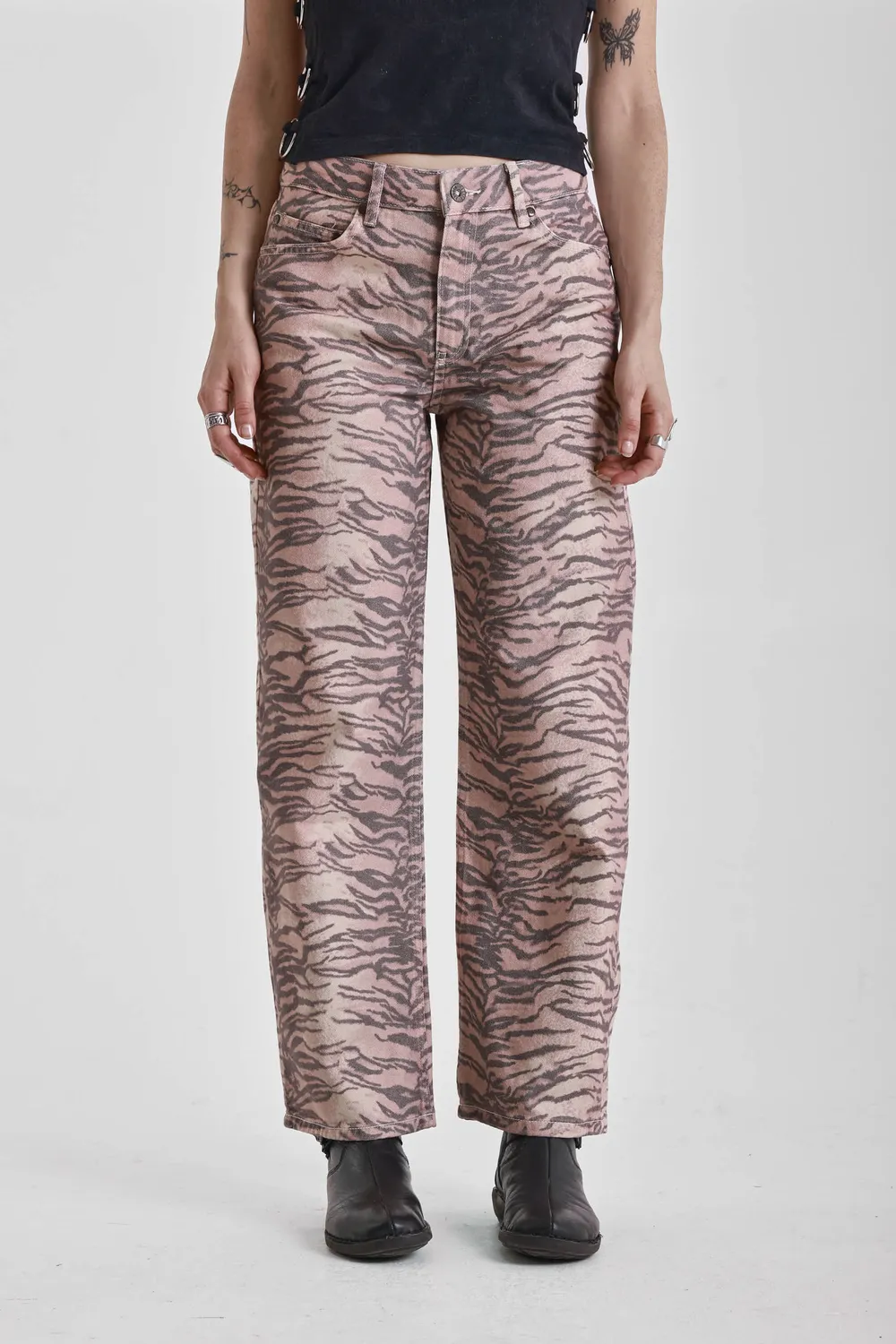 THE RAGGED PRIEST Tiger jeans tigerprint baggy