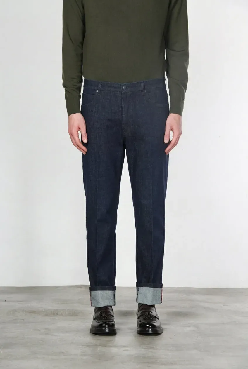 Mason's Harris 5-pocket navy carrot denim