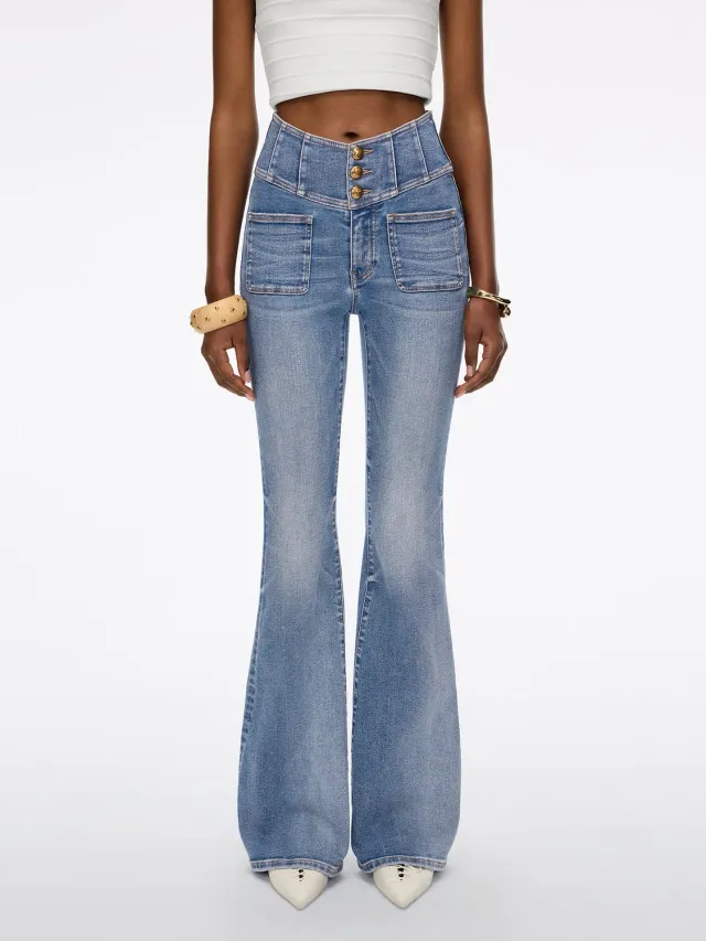 Miss Sixty Glenda Plus 5 flare jeans mellemblå