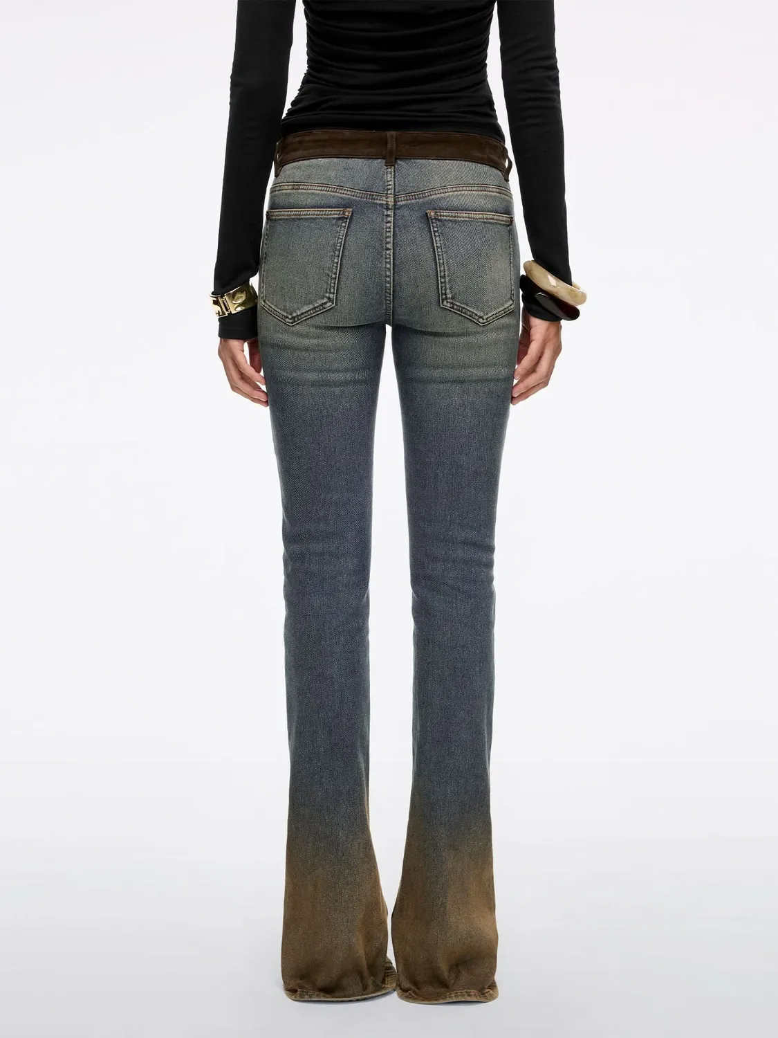 Miss Sixty Patchwork Flare jeans blå stretch