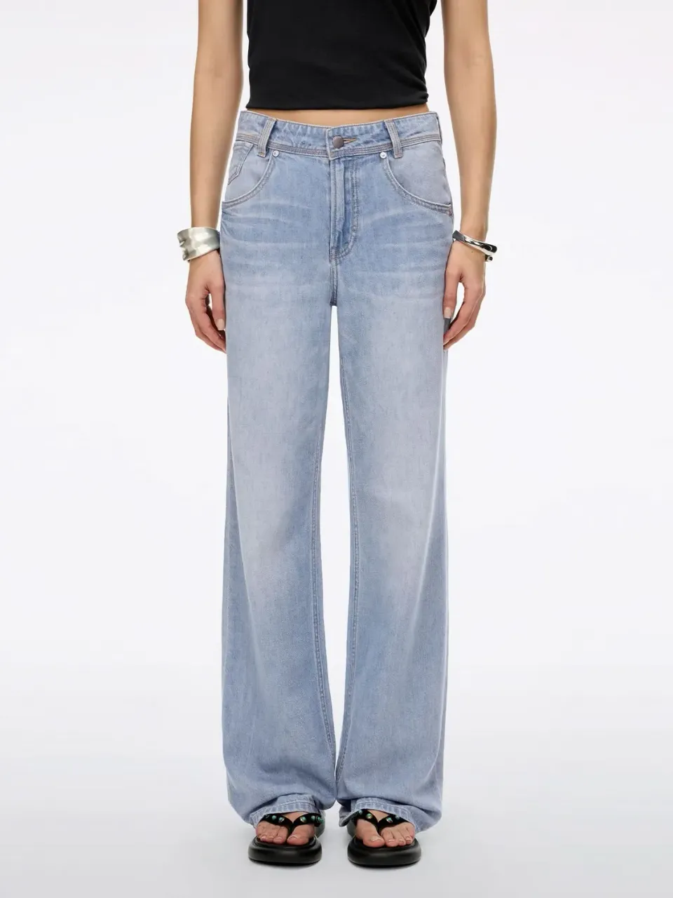 Miss Sixty Anni jeans mellemblå straight hør