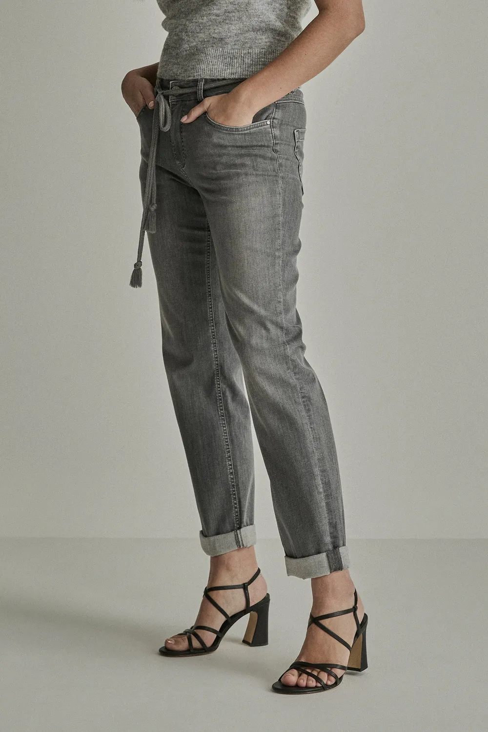 Para Mi Bobby jeans Grey Used løs høj talje