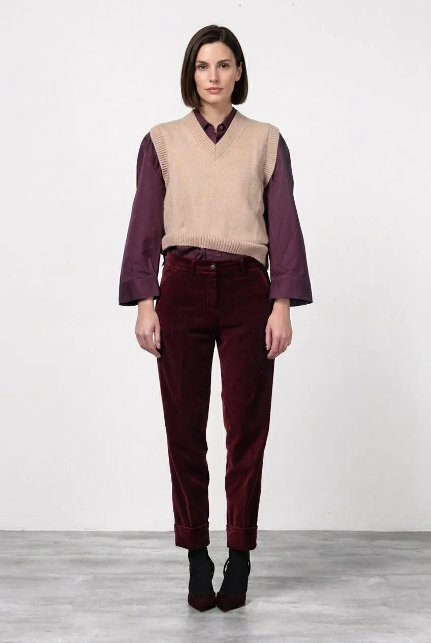 Mason's New York Carrot chino bukser bordeaux fløjl