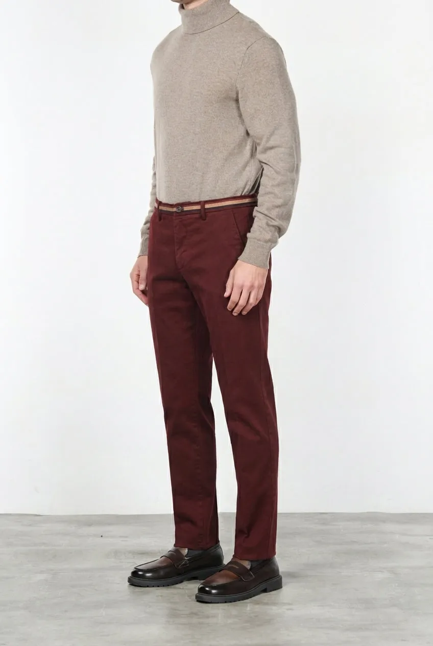 Mason's Torino Winter chinobukser slim – mørkerød