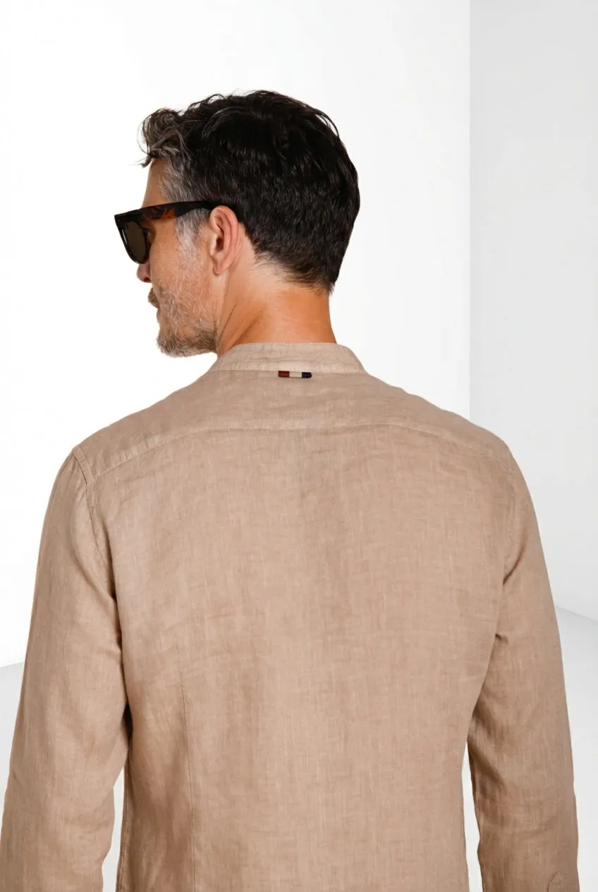 Mason's Porto herreskjorte beige 100% hør