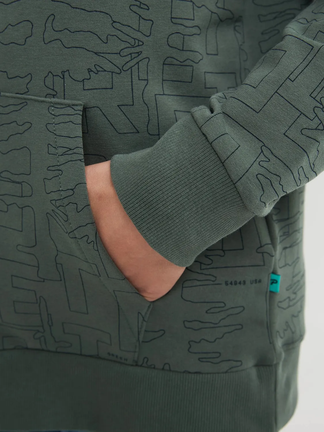 Petrol Industries Blue Ridge børne hoodie allover print