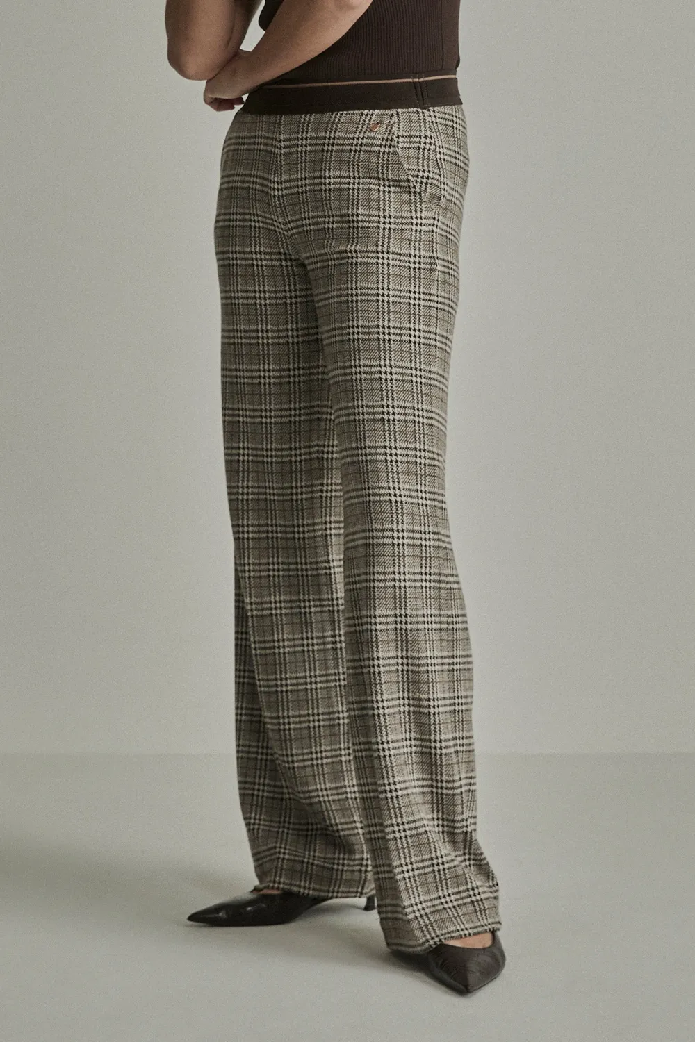 Para Mi Mira Elastic bukser Zigzag Brown wide strik