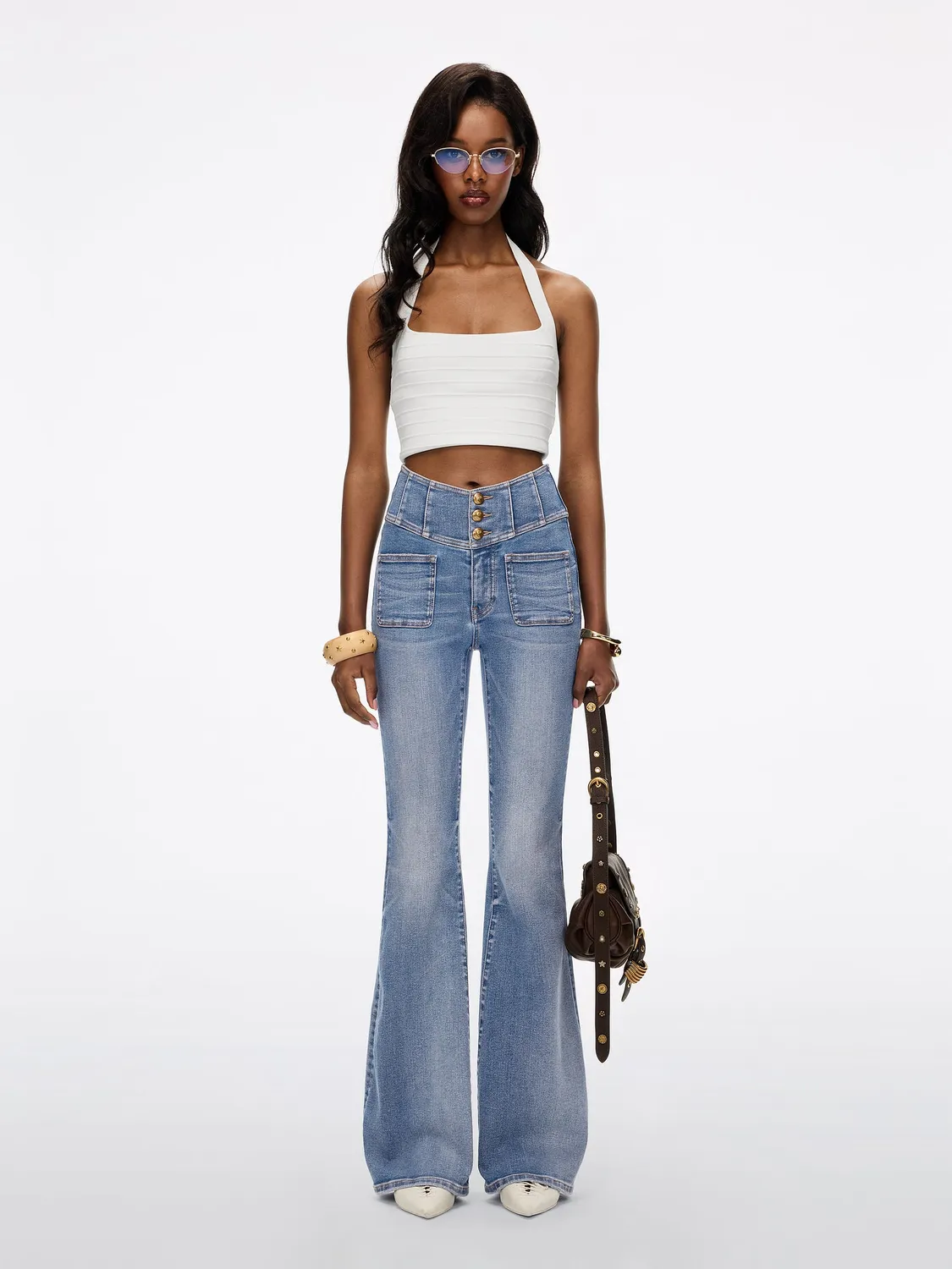 Miss Sixty Glenda Plus 5 flare jeans mellemblå