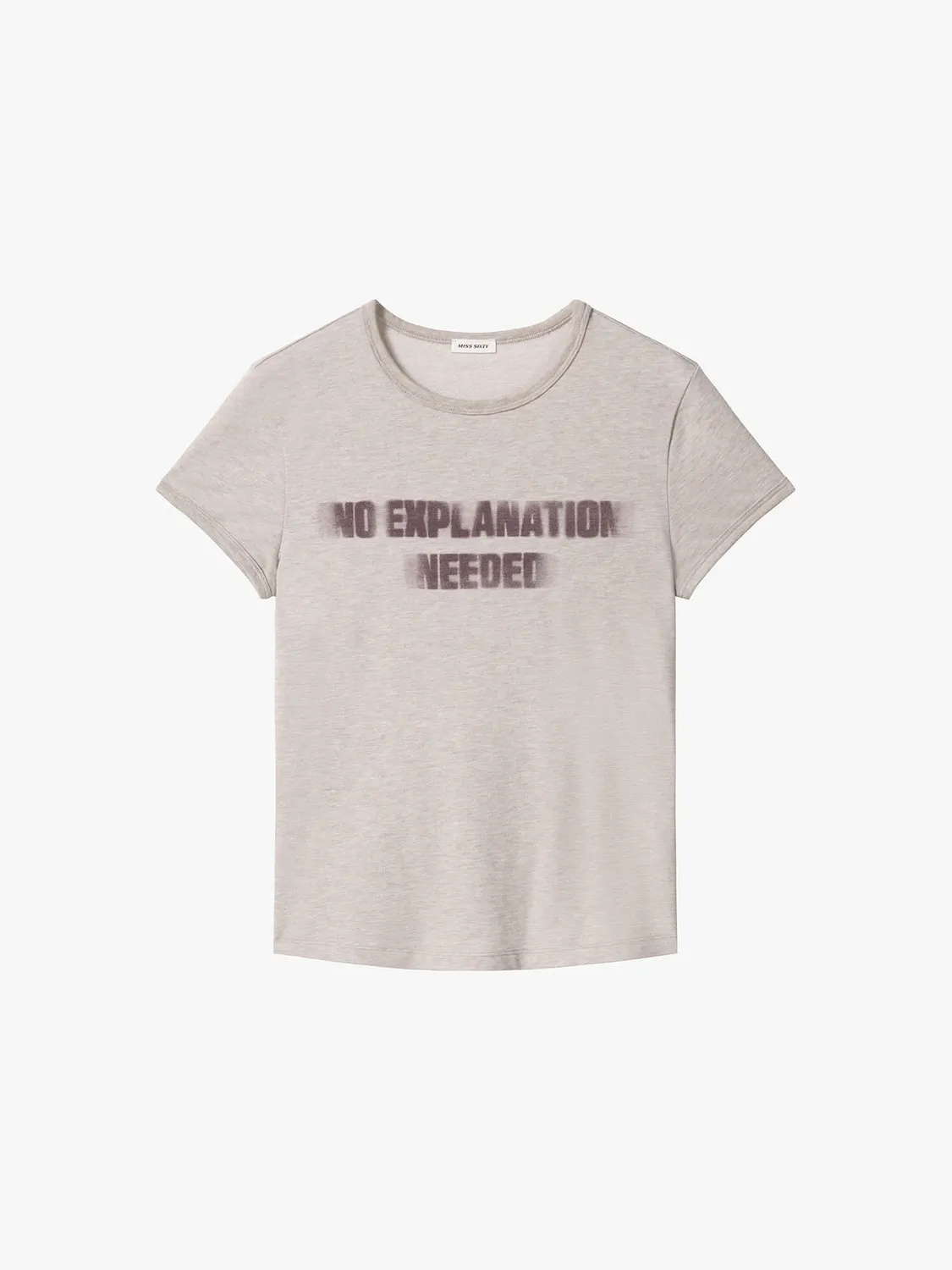 Miss Sixty slogan t-shirt heather apricot print