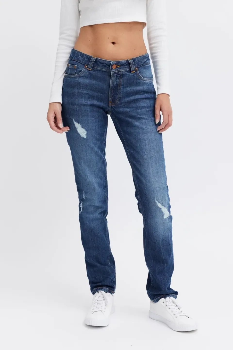 Organsk Stream Ocean Rain jeans blå slim hverdagsvask