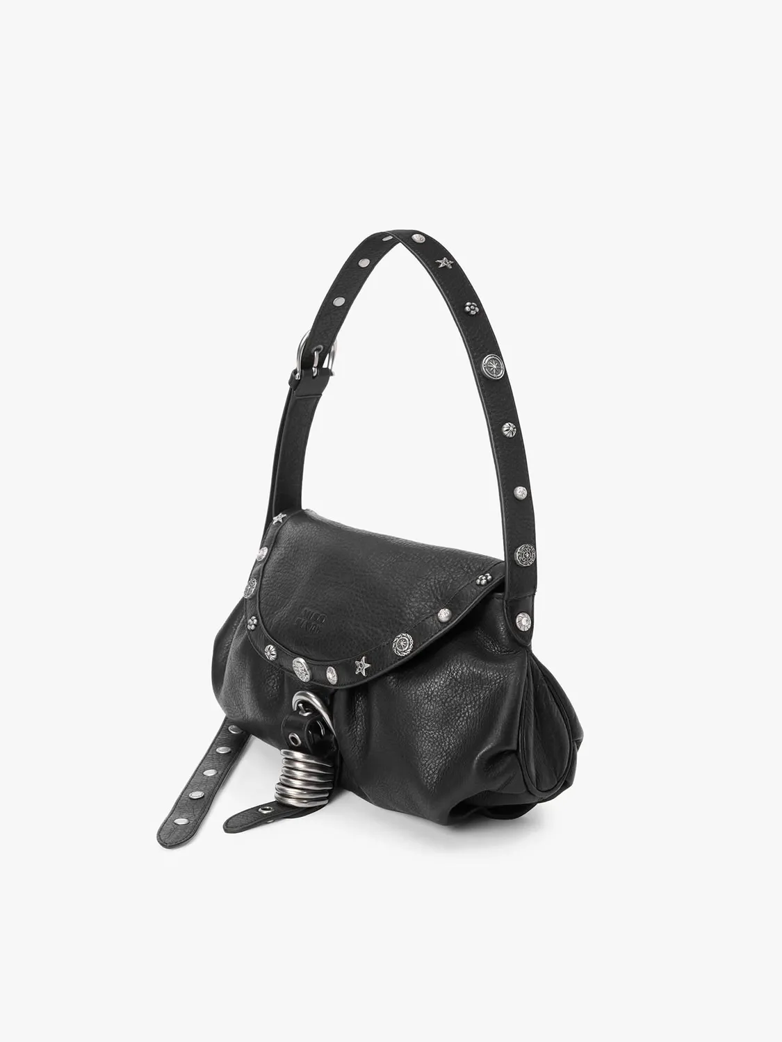 Miss Sixty Studded skuldertaske sort læder med nitter