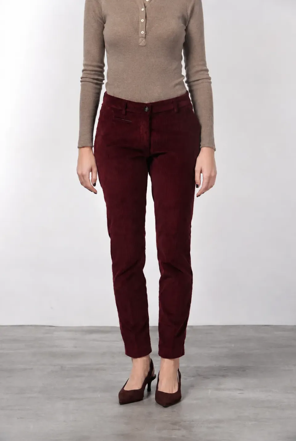 Mason's New York Slim chinos slim fløjl bordeaux