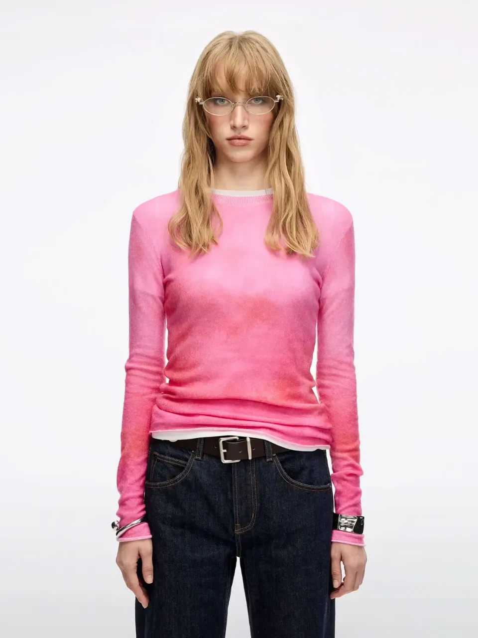 Miss Sixty striktrøje pink uld gradient cropped