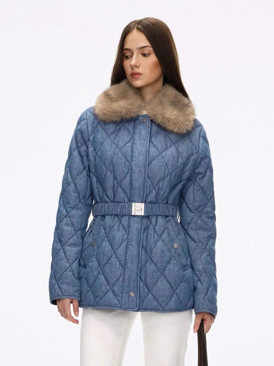 Miss Sixty denim pufferjakke middle blue dun