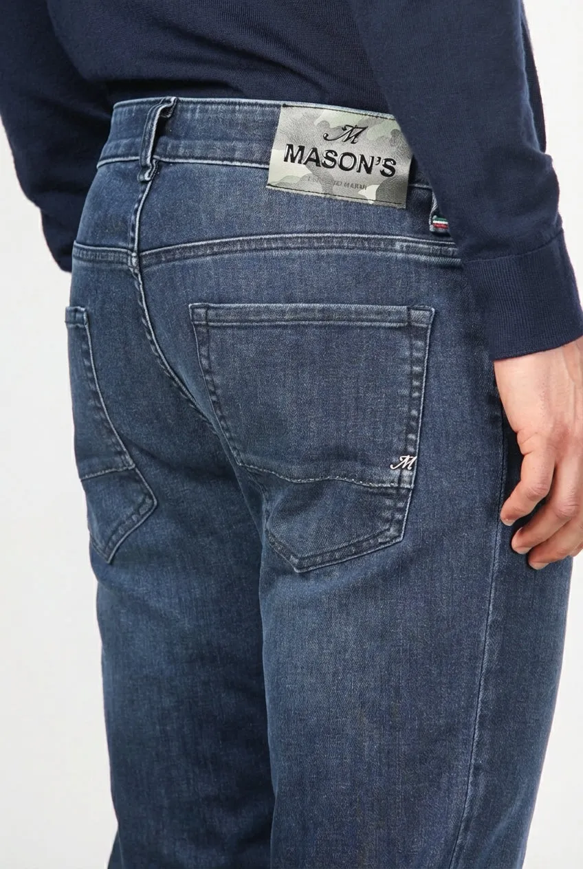 Mason's Harris 5-pocket jeans blå camouflage slim