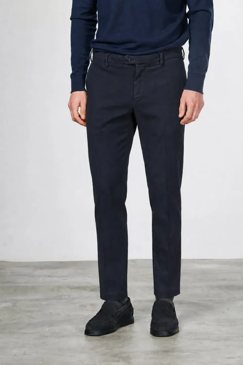 Mason's Paris chinos navy tapered cashmere