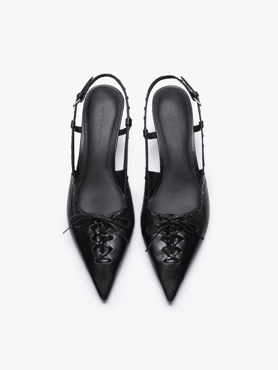 Miss Sixty Studded stiletter sort lammeskind