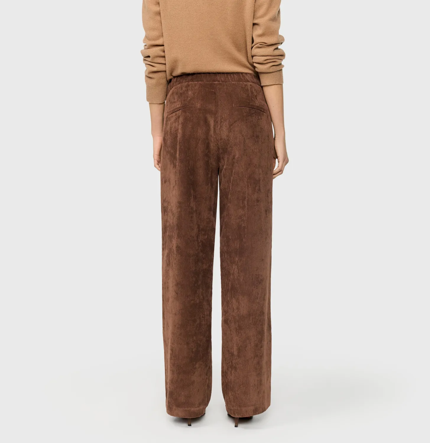 MAC Chiara 3051 cordbukser brun wide leg